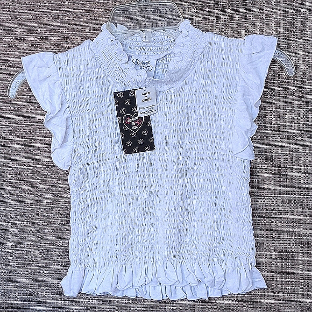 FLOWERS BY ZOE Girl's Smock Top, size L